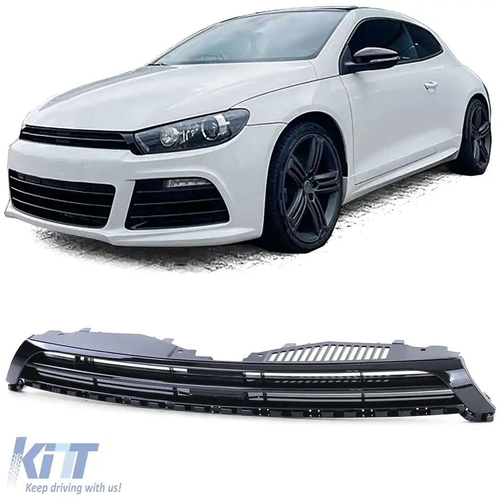 Grilaj sport negru lucios potrivit pentru VW Scirocco III inclusiv R 09-14 pre-facelift