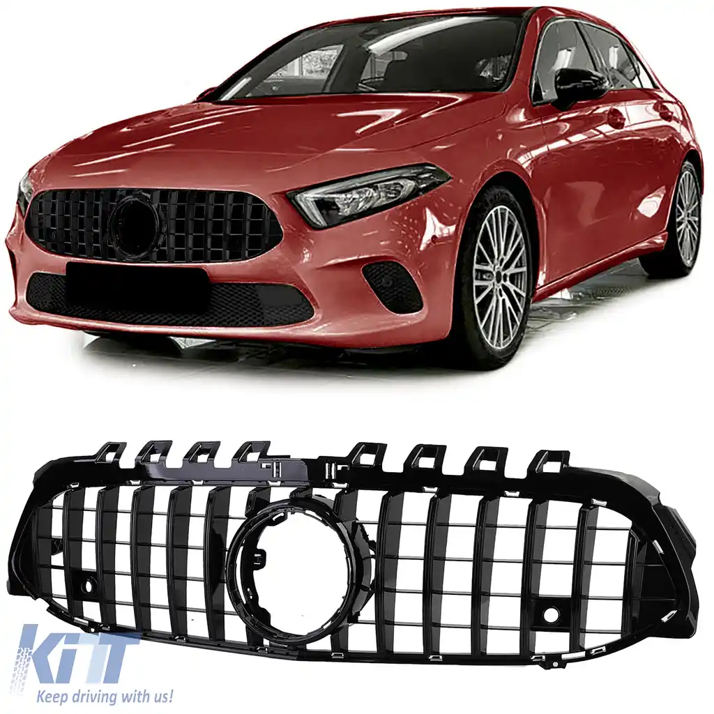 Grilaj sport negru lucios potrivit pentru Mercedes A Class W177 V177 18-24