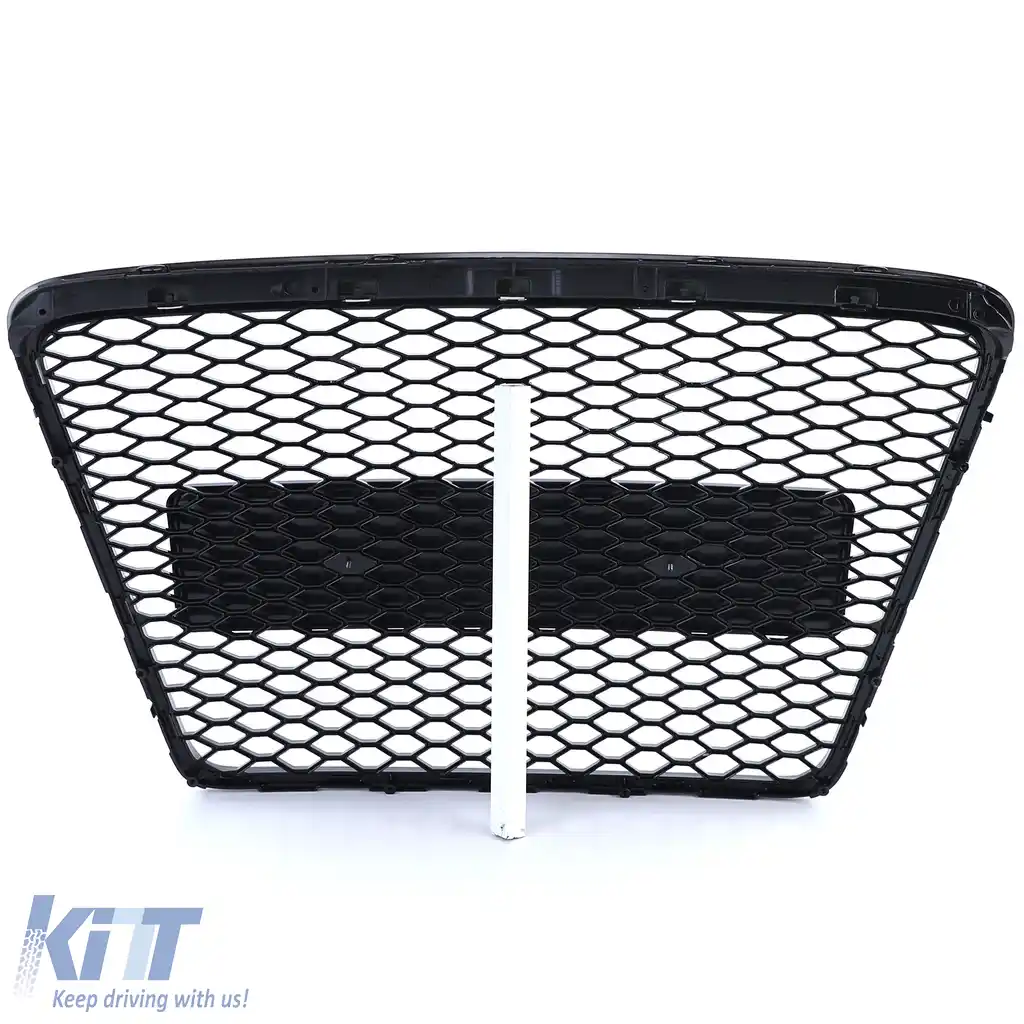 Grilaj Sport Tip fagure fără emblemă Negru lucios potrivit pentru Audi A6 C6 4F 08-11-image-6192721