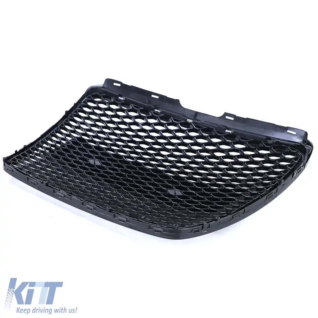 Grilaj Sport Tip fagure fără emblemă Negru lucios potrivit pentru Audi A6 C6 4F 08-11-image-6192723