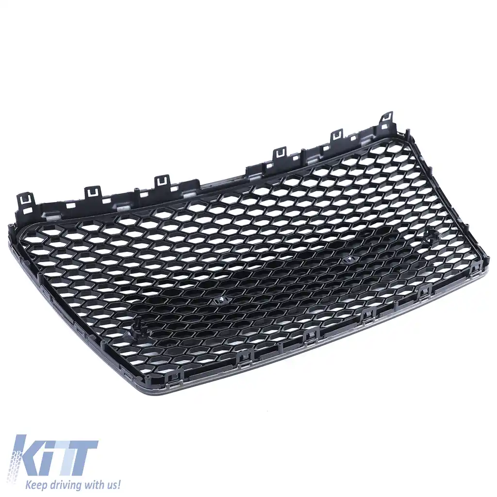 Grilaj Sport Tip fagure fără emblemă Negru lucios potrivit pentru Audi A7 C7 4G 2010-2014-image-6197725