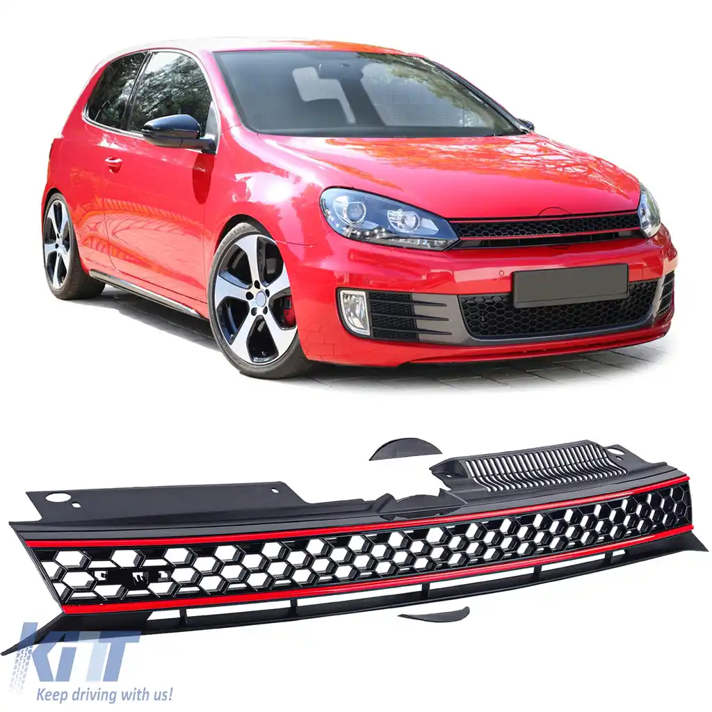 Grilaj tip fagure fără emblemă aspect sportiv, potrivit pentru VW Golf 6, inclusiv GTI 08-13