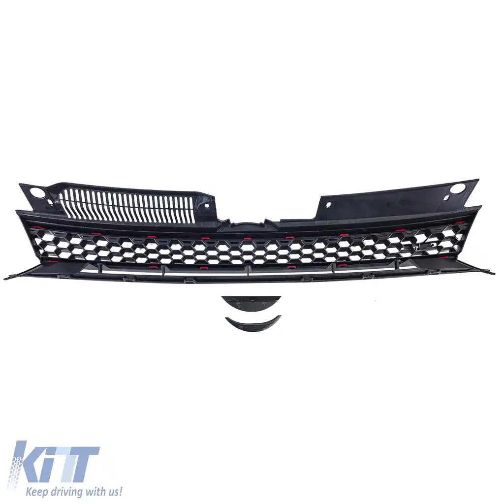 Grilaj tip fagure fără emblemă aspect sportiv, potrivit pentru VW Golf 6, inclusiv GTI 08-13-image-6193123