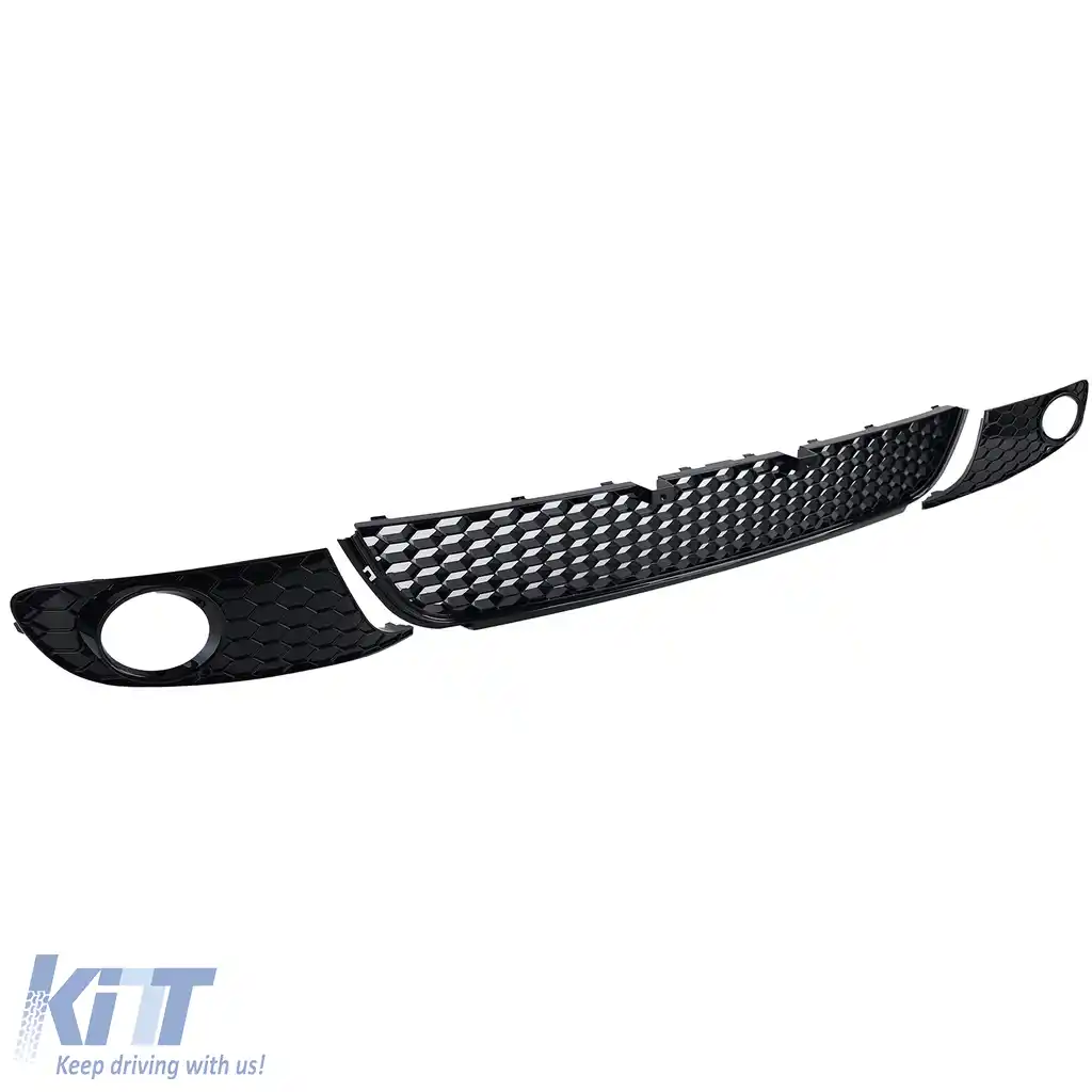 Grilaj tip fagure lucios pentru lumini de ceață de bara pentru VW Golf 6 08-13-image-6204770