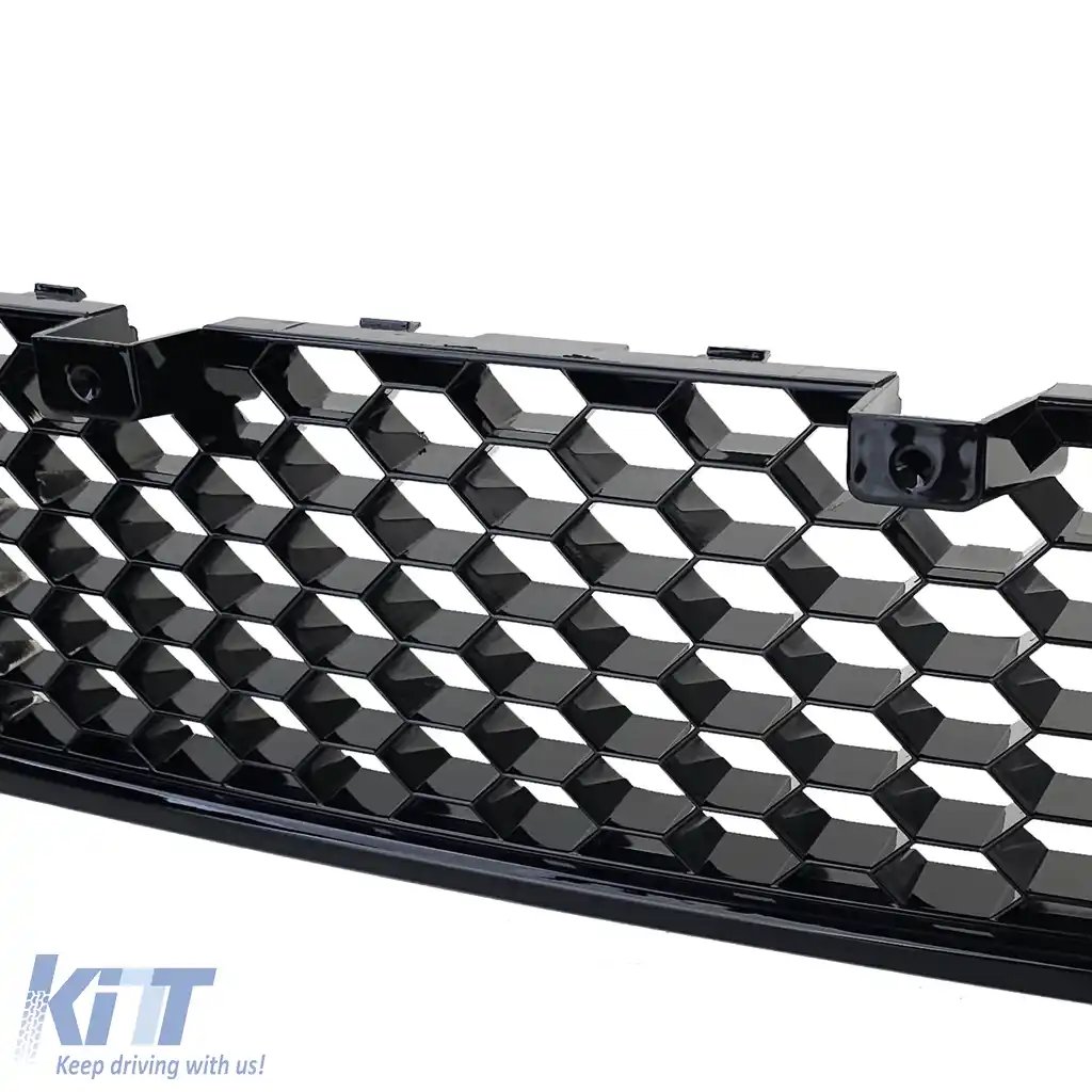 Grilaj tip fagure lucios pentru lumini de ceață de bara pentru VW Golf 6 08-13-image-6204771