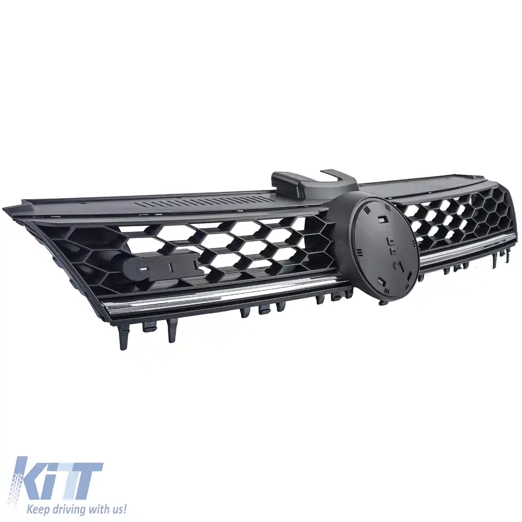 Grilaj tip fagure negru cu detalii cromate, potrivit pentru VW Golf 7 12-17, inclusiv GTD-image-6200471