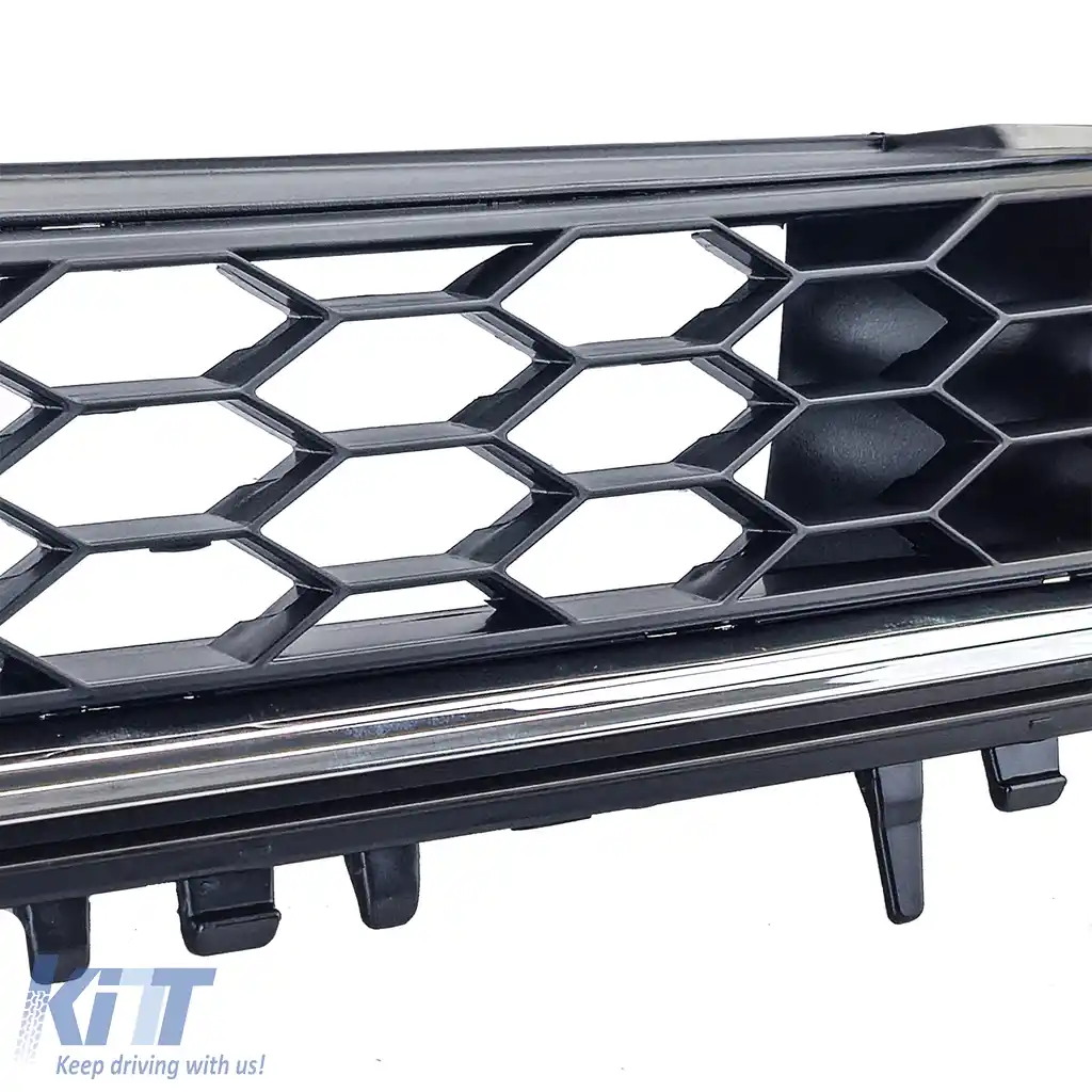 Grilaj tip fagure negru cu detalii cromate, potrivit pentru VW Golf 7 12-17, inclusiv GTD-image-6200472