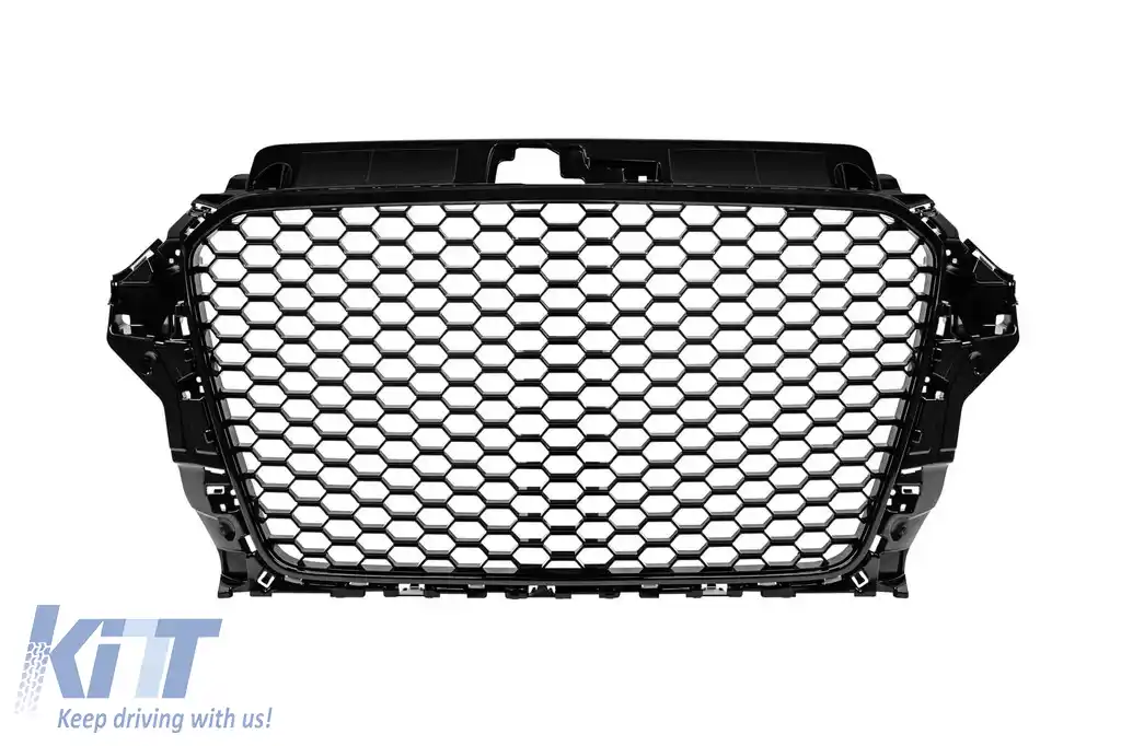 Grilaj tip RS3 cu lac negru, potrivit pentru Audi A3 2013-2016 fără PDC