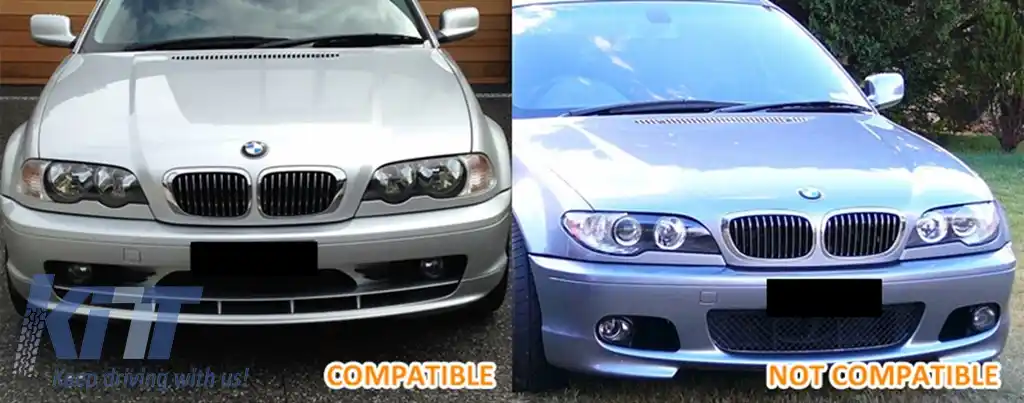 Grile Centrale compatibil cu BMW 3 Series E46 Coupe Cabrio 2 Doors Non Facelift (1999-2002) Negru Lucios M Design-image-6090139