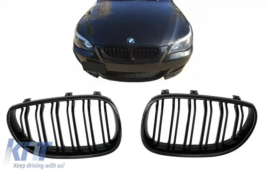 Grile Centrale compatibil cu BMW 5 Series E60 E61 (2003-2009) Negru Lucios M Design-image-6049568