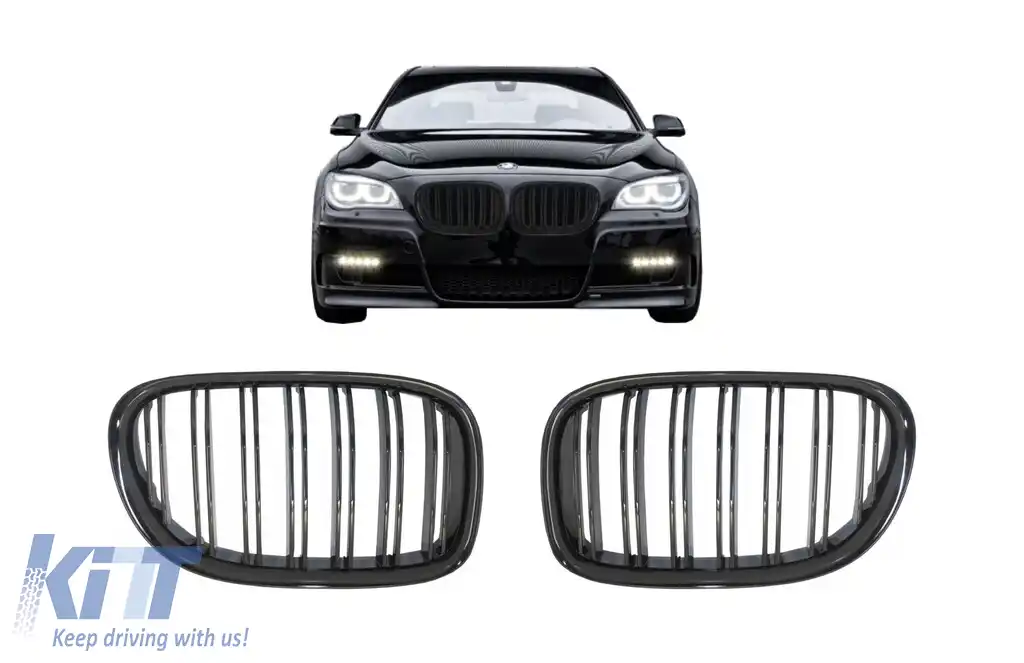 Grile Centrale compatibil cu BMW 7 Series F01 F02 F03 F04 (2008-2015) Negru Lucios-image-6080598