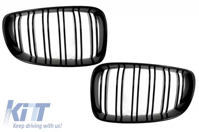 Grile Centrale compatibil cu BMW Seria 1 E81 E82 E87 E88 M1 M (2007-2011) Facelift LCI Negru Lucios M Design