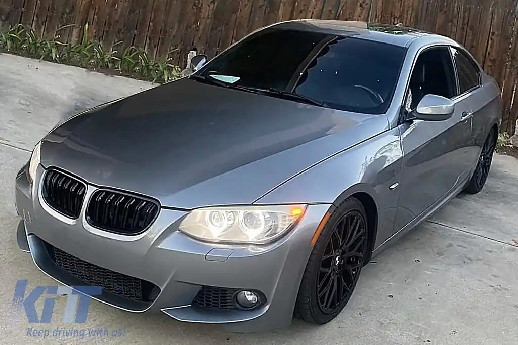 Grile Centrale compatibil cu BMW Seria 3 E92 E93 Coupe Convertible LCI (2010-2015) Double Stripe Negru Lucios-image-6100521
