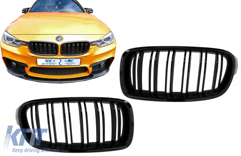 Grile Centrale compatibil cu BMW Seria 3 F30 (2011+) Piano Black M Design-image-6086567