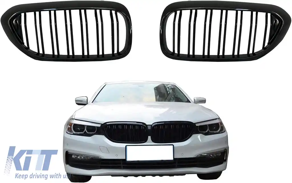 Grile Centrale compatibil cu BMW Seria 5 G30 G31 (2017-Up) Negru Lucios M Design-image-6111095