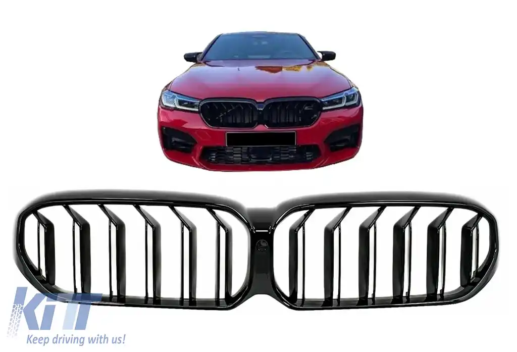 Grile Centrale compatibil cu BMW Seria 5 G30 G31 LCI (07.2020-up) Negru Lucios M Design-image-6092032