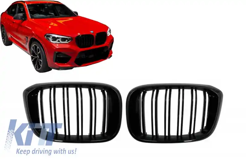 Grile Centrale compatibil cu BMW X3 G01 (11.2017-up) X4 G02 (02.2018-up) Negru Lucios M Design-image-6065443