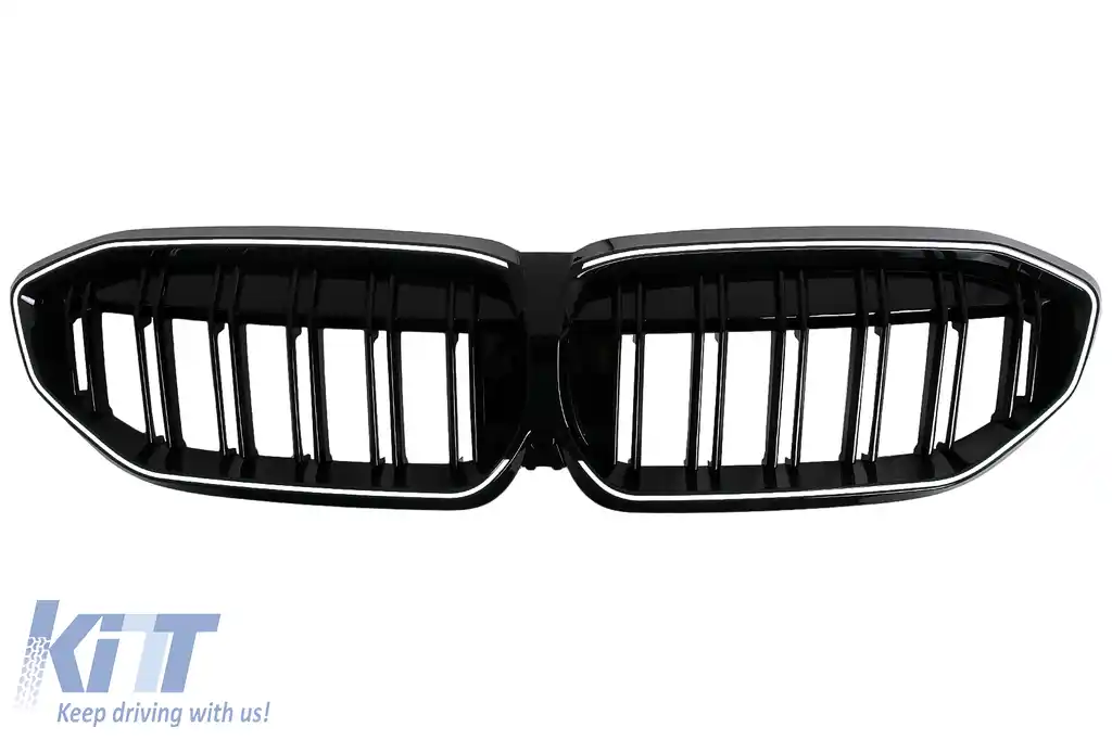 Grile Centrale cu LED compatibil cu BMW 3 Series G20 Sedan G21 Touring (2019-2022) Negru Lucios luminate-image-6114381
