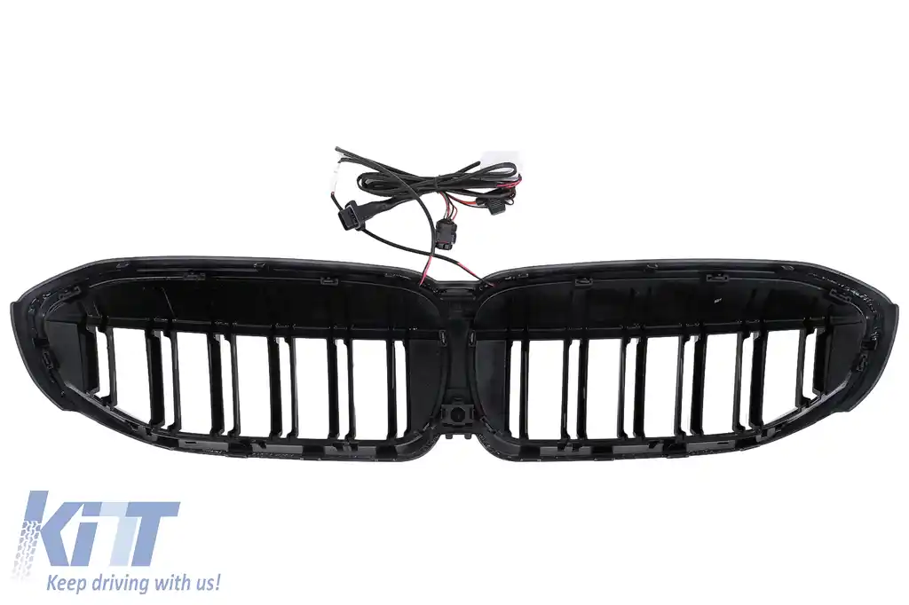 Grile Centrale cu LED compatibil cu BMW 3 Series G20 Sedan G21 Touring (2019-2022) Negru Lucios luminate-image-6114383
