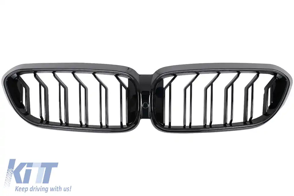 Grile Centrale cu LED compatibil cu BMW Seria 5 G30 G31 (2017-2019) Negru Lucios-image-6114390