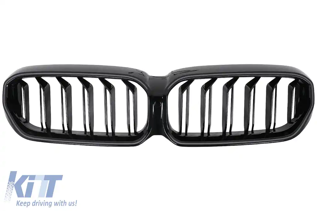 Grile Centrale cu LED compatibil cu BMW Seria 5 G30 G31 LCI (07.2020-2023) Negru Lucios-image-6114384