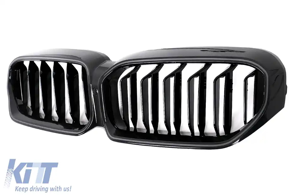 Grile Centrale cu LED compatibil cu BMW Seria 5 G30 G31 LCI (07.2020-2023) Negru Lucios-image-6114385