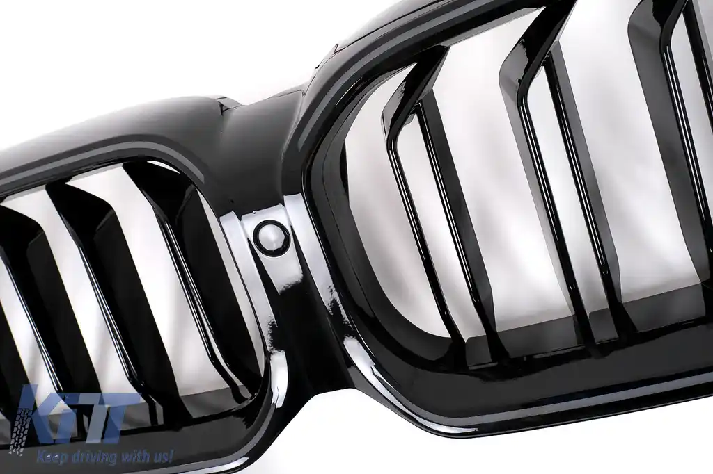 Grile Centrale cu LED compatibil cu BMW Seria 5 G30 G31 LCI (07.2020-2023) Negru Lucios-image-6114386