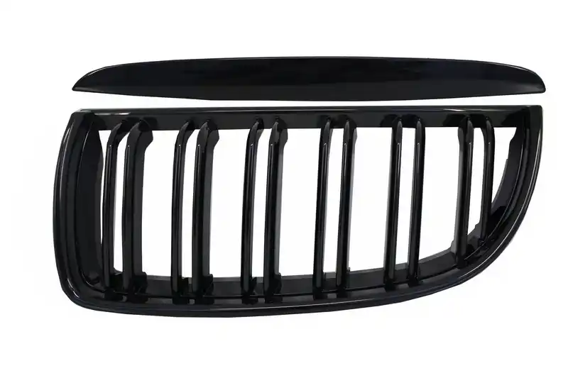Grile Centrale Duble compatibil cu BMW Seria 3 E90 E91 Pre-LCI (2005-2008) M-Design Negru Lucios-image-6017697