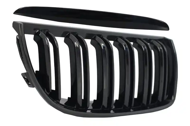 Grile Centrale Duble compatibil cu BMW Seria 3 E90 E91 Pre-LCI (2005-2008) M-Design Negru Lucios-image-6017698