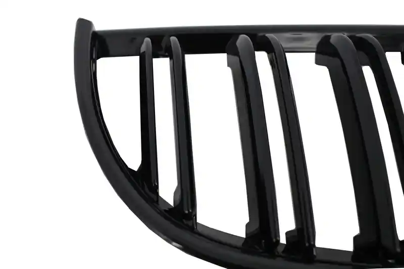 Grile Centrale Duble compatibil cu BMW Seria 3 E90 E91 Pre-LCI (2005-2008) M-Design Negru Lucios-image-6017699