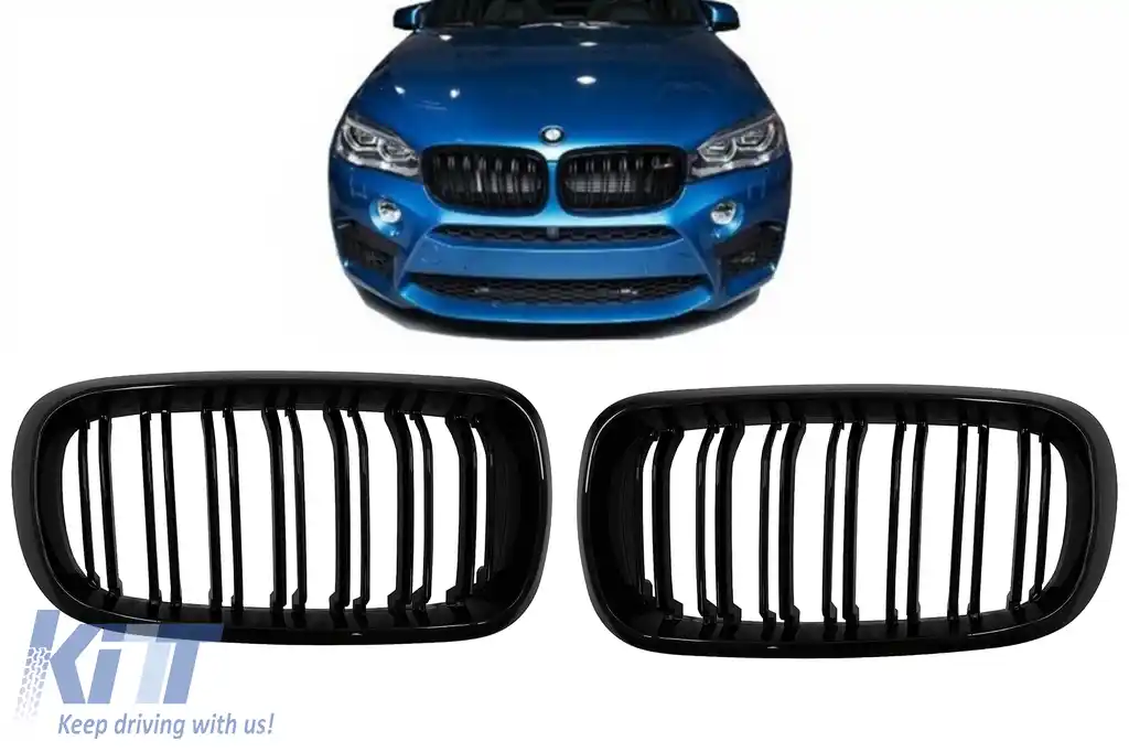 Grile Centrale Duble compatibil cu BMW X5 F15 X6 F16 (2014-2018) X5M X6M Design M-Package-image-6095972
