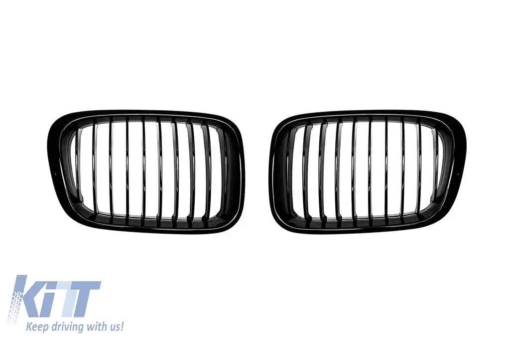 Grile de rinichi cu nervuri simple, vopsite în negru, potrivite pentru BMW Seria 3 E46 sedan, E46 touring 1998-2001