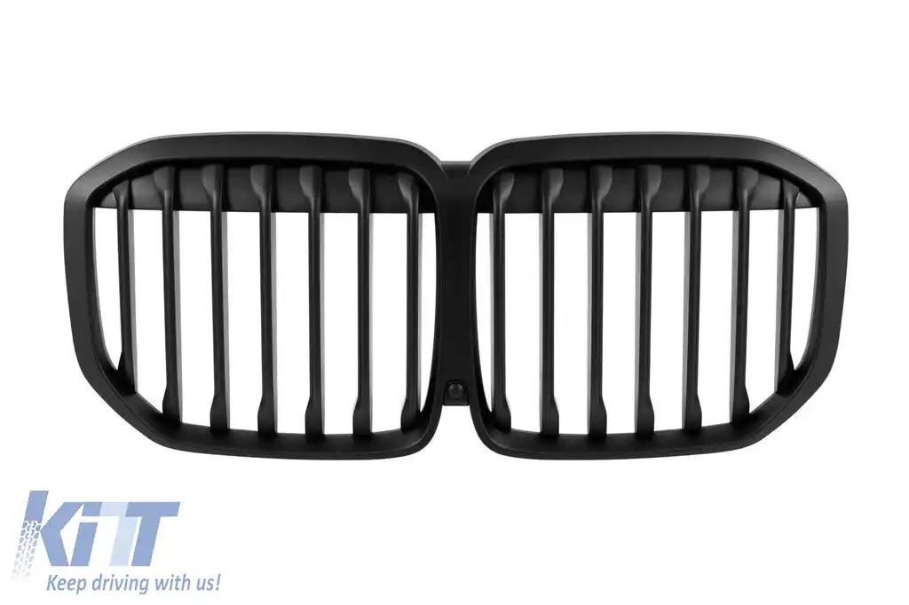 Grile de rinichi cu nervuri unice, mat negru, potrivite pentru BMW X7 G07 2018-2022