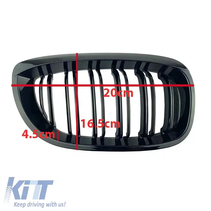 Grile frontale potrivite pentru BMW 3 E46 03-06 Coupe/Cabrio M4 Look cu grilă dublă neagră lucioasă 2 buc.-image-6304890