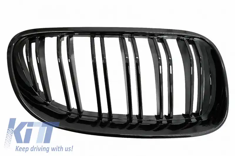 Grile frontale potrivite pentru BMW 3 E92/E93 06-11 M4 Look cu grilaj dublu negru lucios 2 buc.-image-6295934