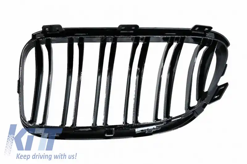 Grile frontale potrivite pentru BMW 3 E92/E93 06-11 M4 Look cu grilaj dublu negru lucios 2 buc.-image-6295937