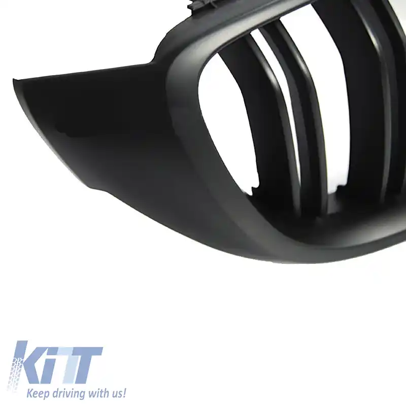 Grile frontale potrivite pentru BMW 4 F32 / F33 / F36 13-16 M4 Look cu grilă dublă neagră mată 2 buc.-image-6290162