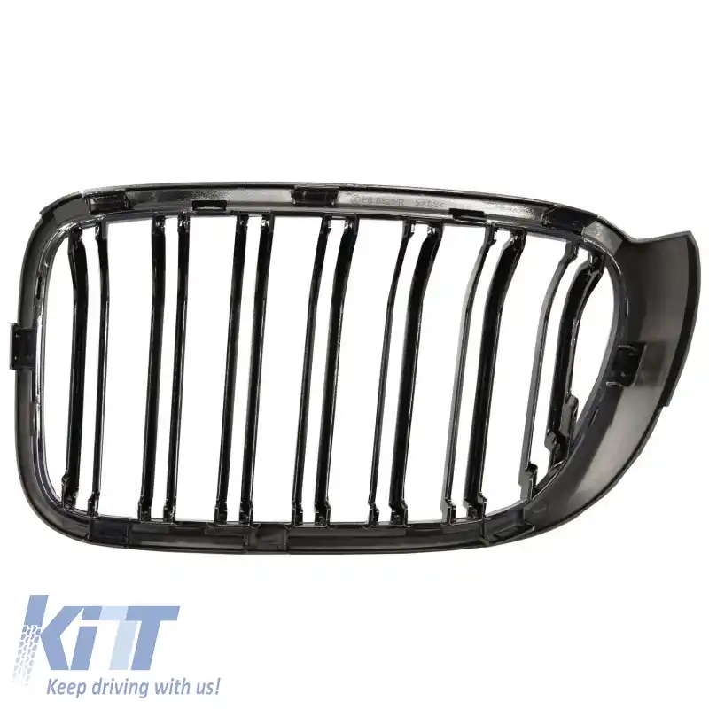Grile frontale potrivite pentru BMW X3 F25 LCI 14-17 / X4 F26 14-17 aspect M4 cu grilă dublă, negru lucios, cu 7 grile 2 buc.-image-6299500