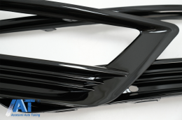 Grile Laterale Bara Fata compatibil cu VW Golf VII 7 (2013-2017) R-Line Design Negru Lucios-image-6074214