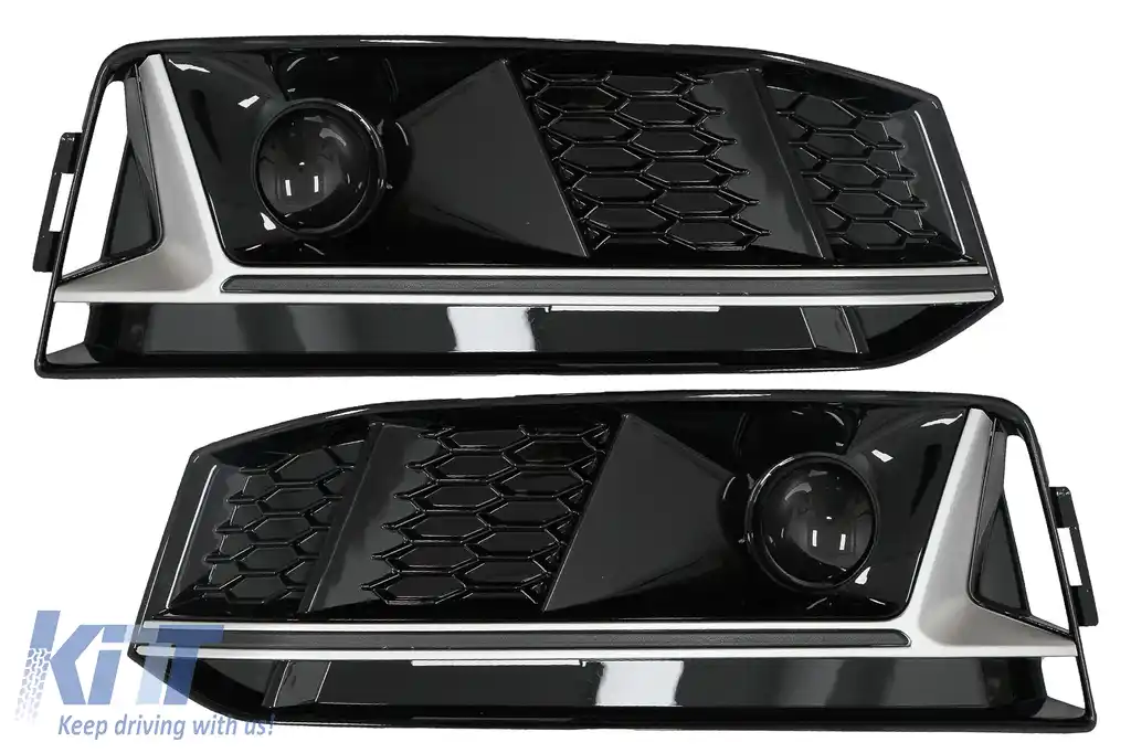 Grile Laterale compatibil cu Audi A4 B9 S-Line Sedan Avant (2016-2018) RS4 Design Silver Edition