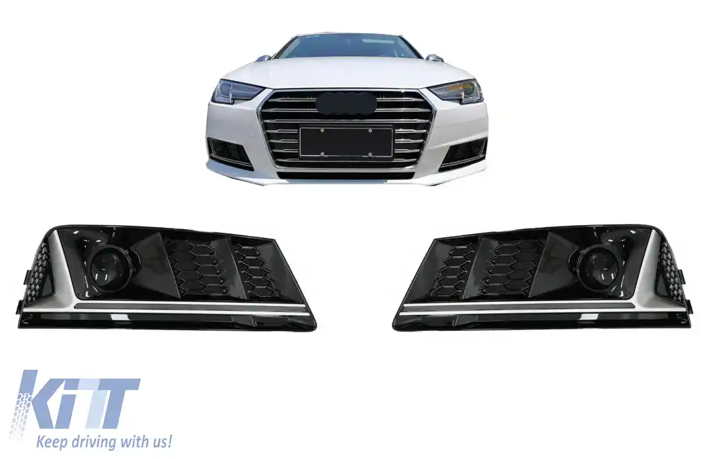 Grile Laterale compatibil cu Audi A4 B9 Sedan Avant (2016-2018) RS4 Design Silver Edition