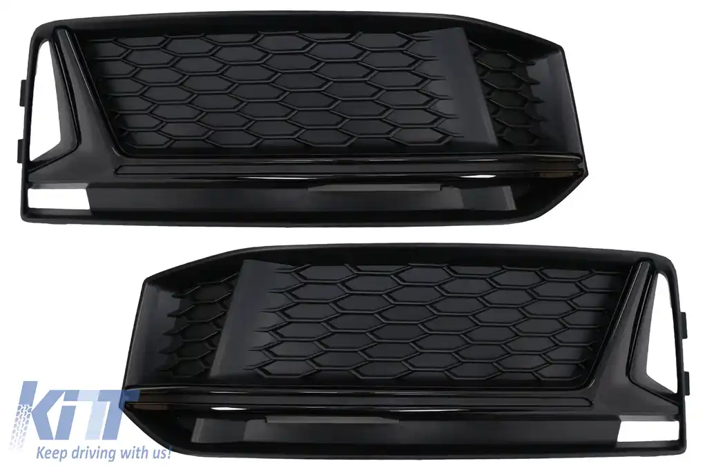 Grile Laterale compatibil cu Audi A4 B9 Sedan Avant S-Line (2016-2018) RS4 Design Negru