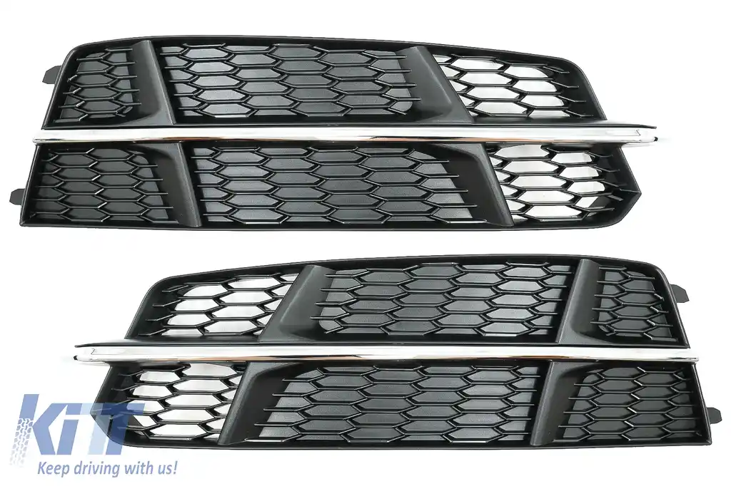 Grile Laterale compatibil cu Audi A6 C7 4G S Line Facelift (2015-2018) Negru Crom
