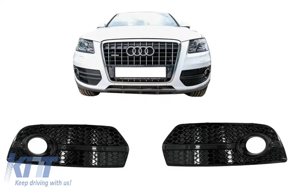 Grile Laterale compatibil cu Audi Q5 SUV 8R (2008-2011) RS Design Negru Lucios-image-6109879