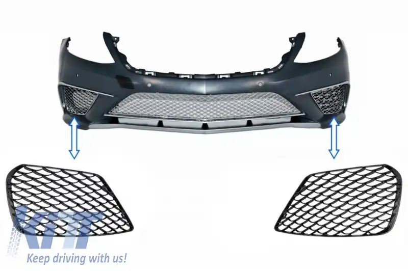 Grile Laterale compatibil cu Mercedes S-Class W222 (2013-2017) S63 Design Negru Lucios