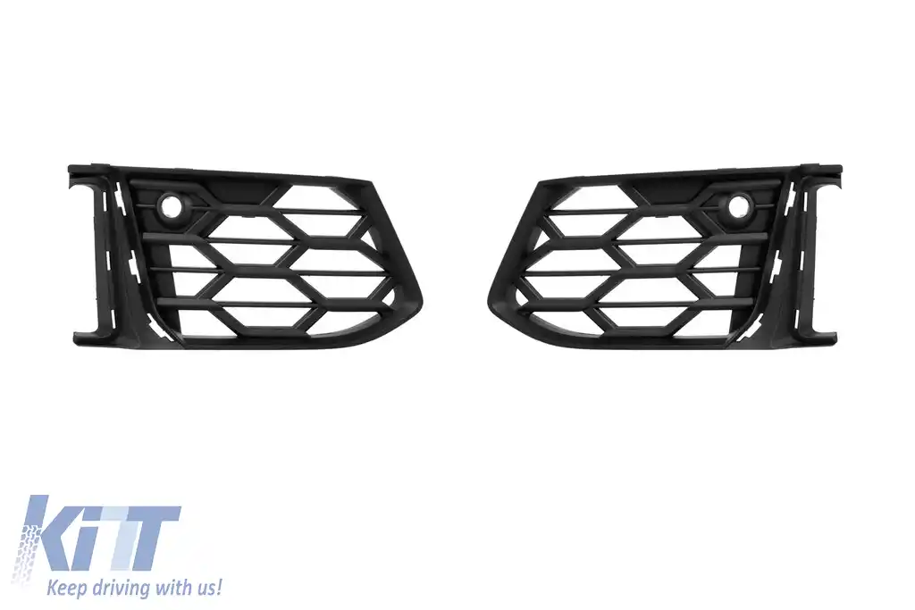 Grile laterale pentru bara de protecție față negru lucios, potrivite pentru Audi A6 2019-2024