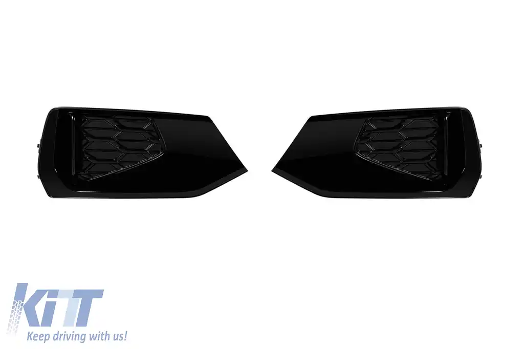 image-60-Grile laterale pentru bara de protecție față negru lucios, potrivite pentru Audi A7 2018-2023
