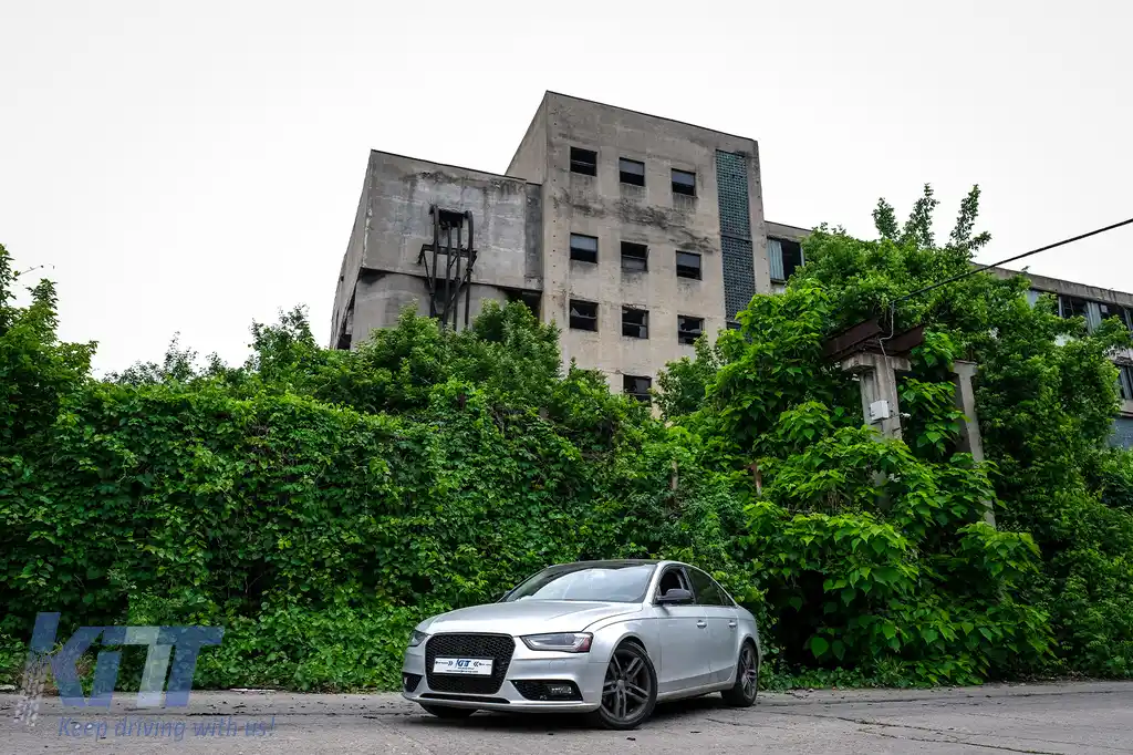 Grile Proiector compatibil cu Audi A4 B8 facelift (2012-2015) RS4 Design Negru Lucios-image-6094135