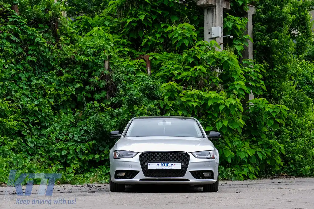 Grile Proiector compatibil cu Audi A4 B8 facelift (2012-2015) RS4 Design Negru Lucios-image-6094142