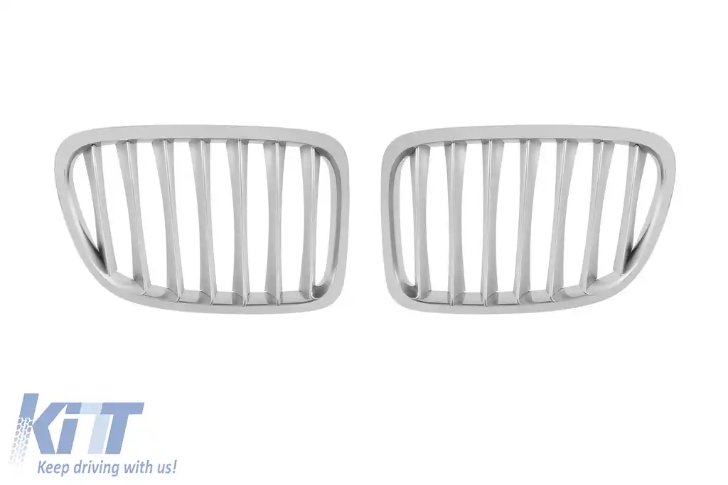 Grile rinichi cromate/gri potrivite pentru BMW X1 E84 2009-2015